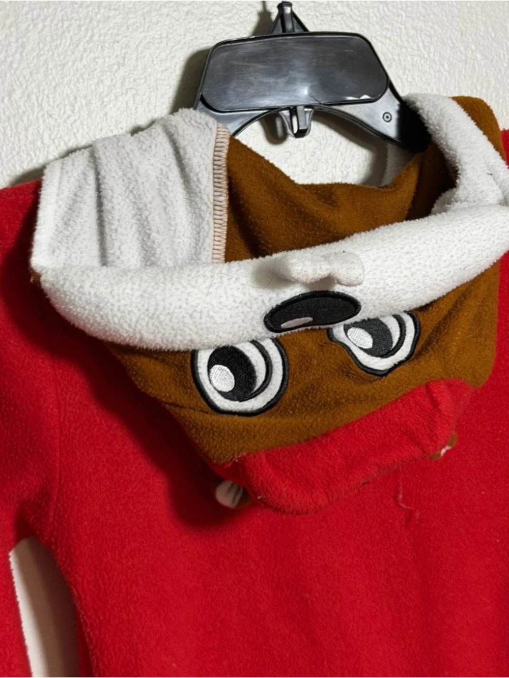 Buc-ee's Kids Unisex Red & Brown Fleece Onesie Logo Pajama size XS/S‎